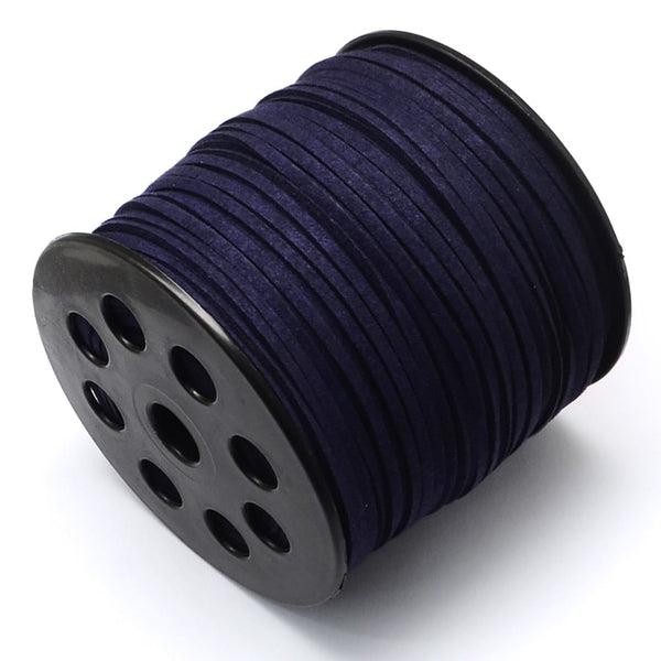 3mm Flat Faux Suede Cord, midnight blue