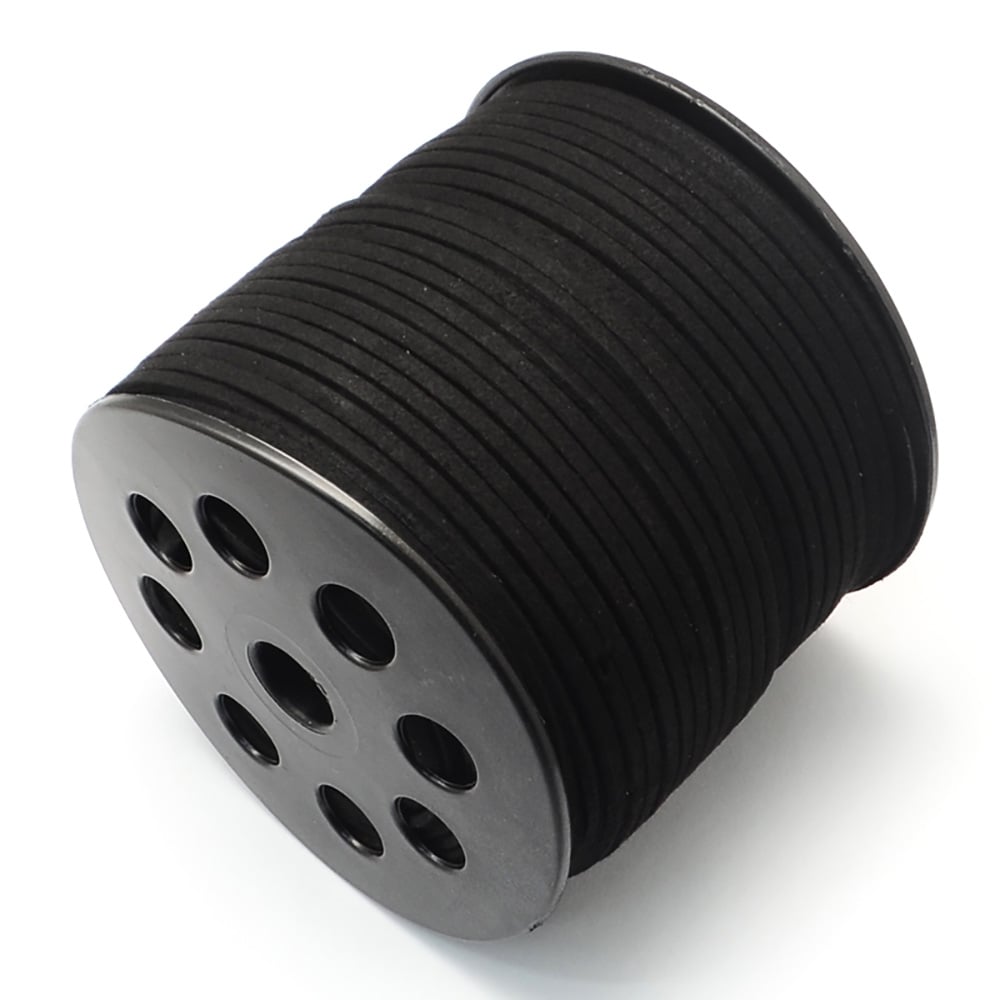 3mm Flat Faux Suede Cord, 90m, black