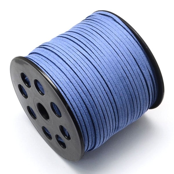 3mm Flat Faux Suede Cord, blue