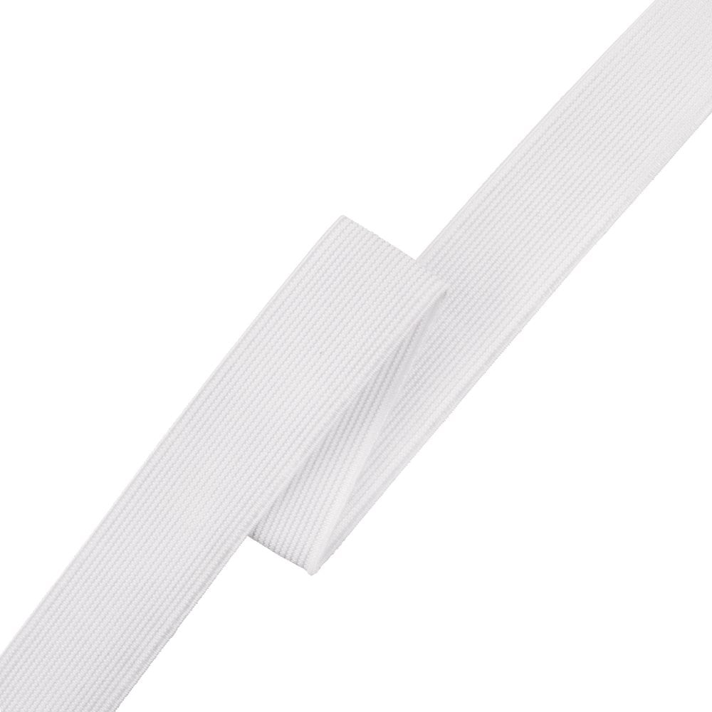 25mm (1 inch) Wide Flat Woven Elastic, white, additional photo