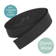 25mm (1 inch) Wide Flat Woven Elastic, black