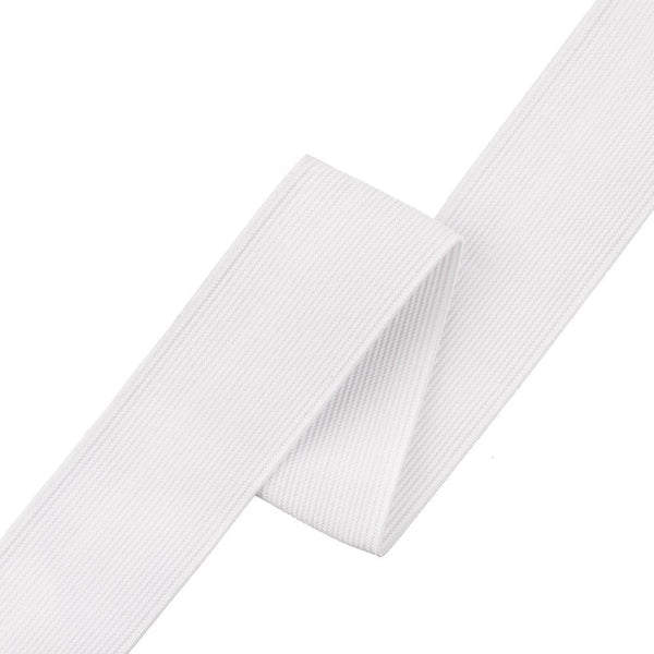 38mm (1.5 inch) Wide Flat Woven Elastic, white, additional photo