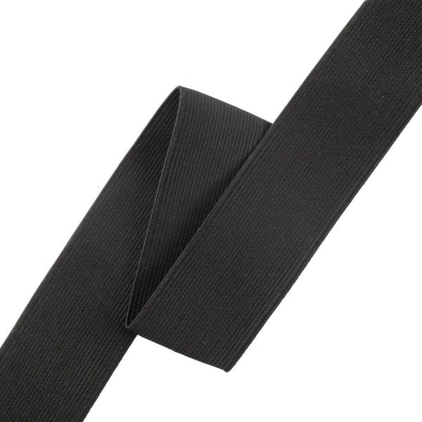 38mm (1.5 inch) Wide Flat Woven Elastic, black, additional photo