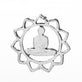 17mm Yoga Healing Pendant, antique-silver-plated