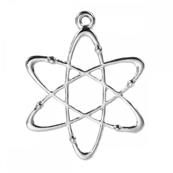26mm Atom Chemistry Science Pendant, silver-plated