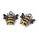 18mm Enamel Bee Charm, silver-plated