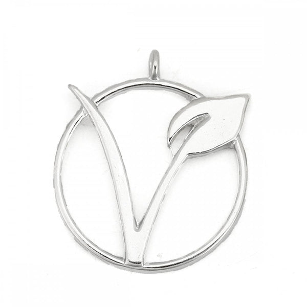 28mm Vegetarian Symbol Pendant, silver-plated