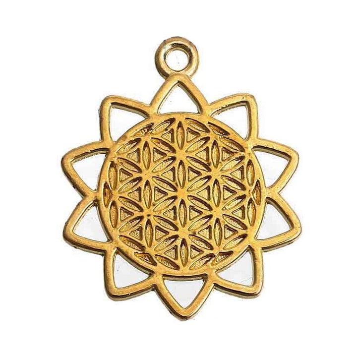 30mm Flower of Life Pendant, gold-plated