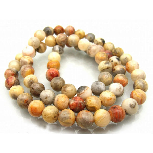 Crazy Lace Agate Round Semi Precious Stones 8mm