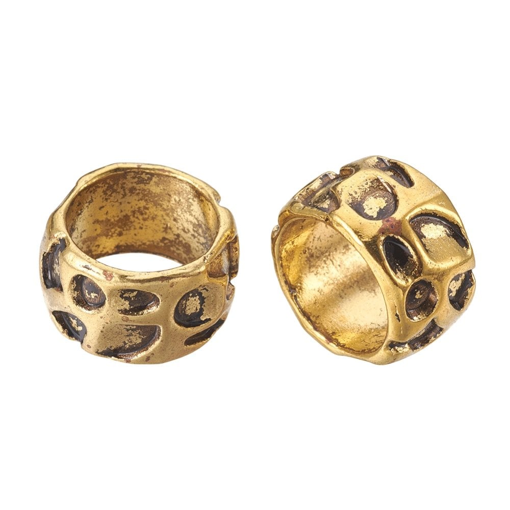 Tibetan Style Beads Chunky Rondelle Spacer 13x8mm, antique-gold-plated