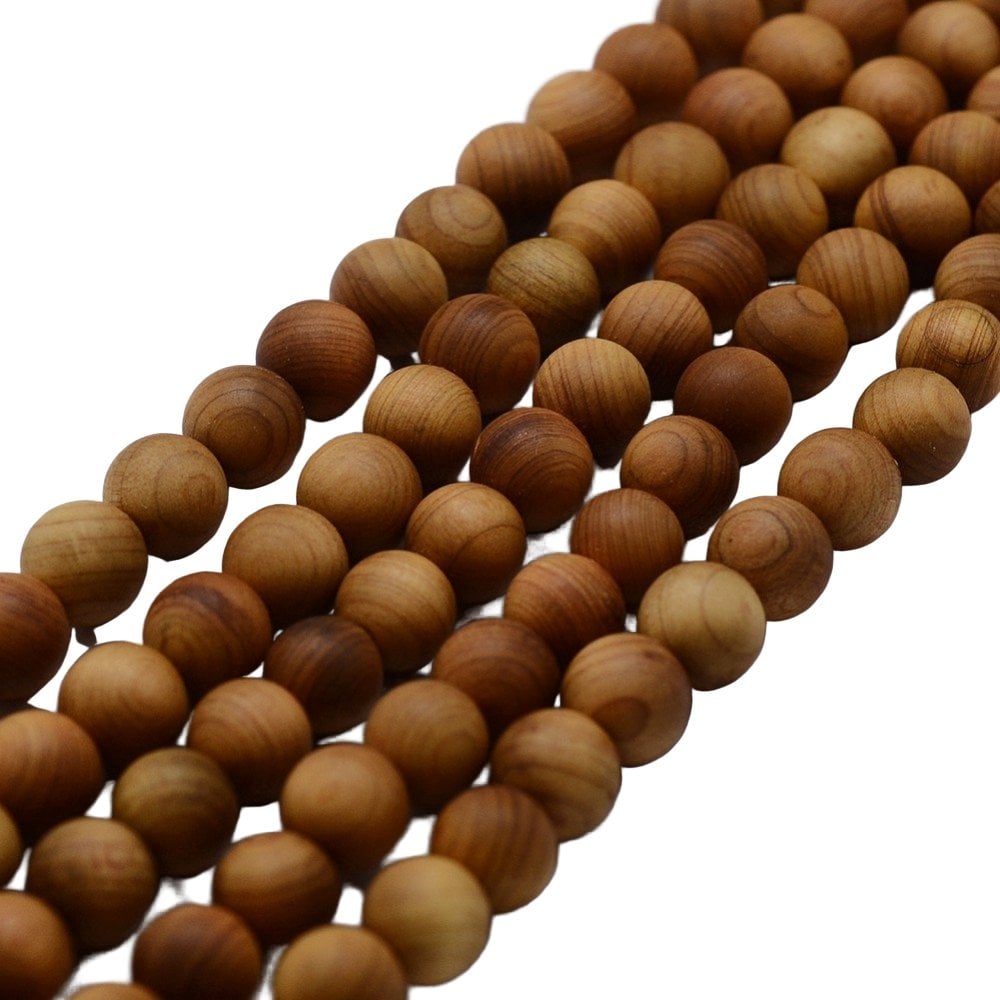 Natural Wood Beads Round 6mm, sand, additional photo