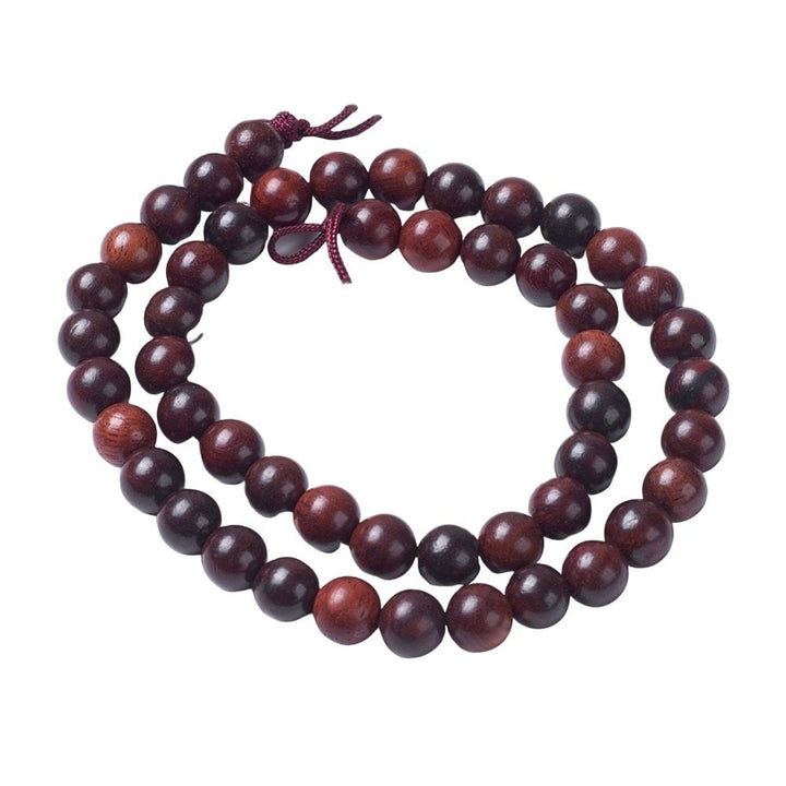 Natural Wood Beads Round 6mm, red/brown