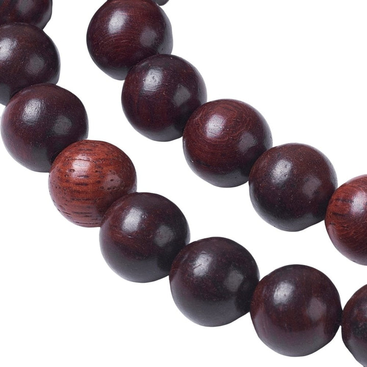 Natural Wood Beads Round 6mm, red/brown, additional photo