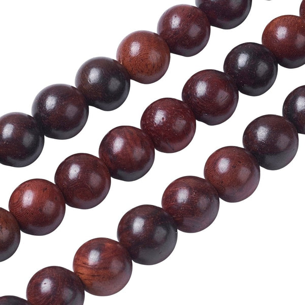 Natural Wood Beads Round 6mm, red/brown, additional photo