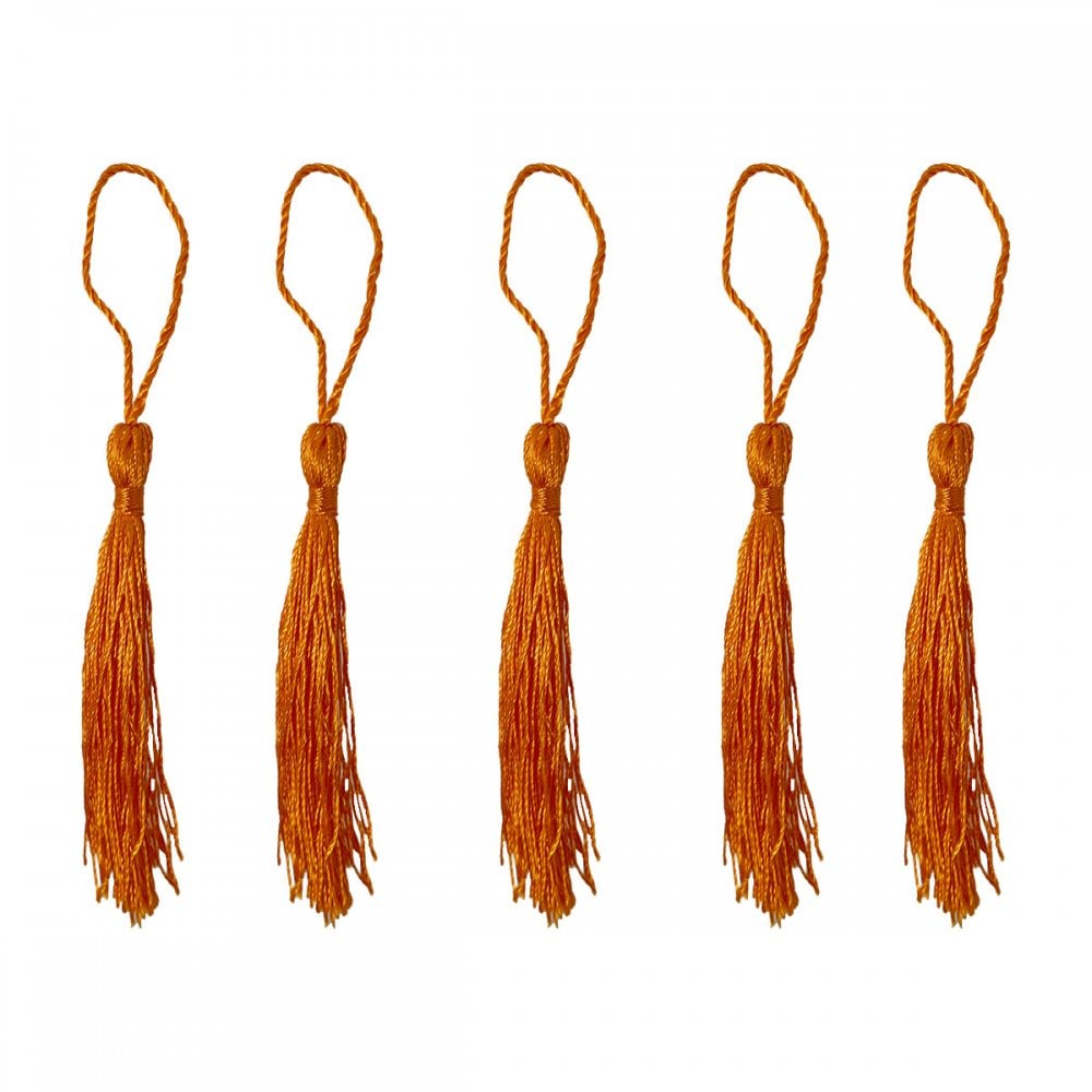 70mm Polyester Tassel with Loop, orange