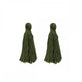30mm Cotton Tassel Pendants, dark fern
