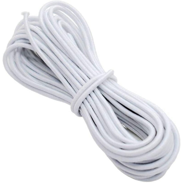 2mm Elastic Cord Round, white