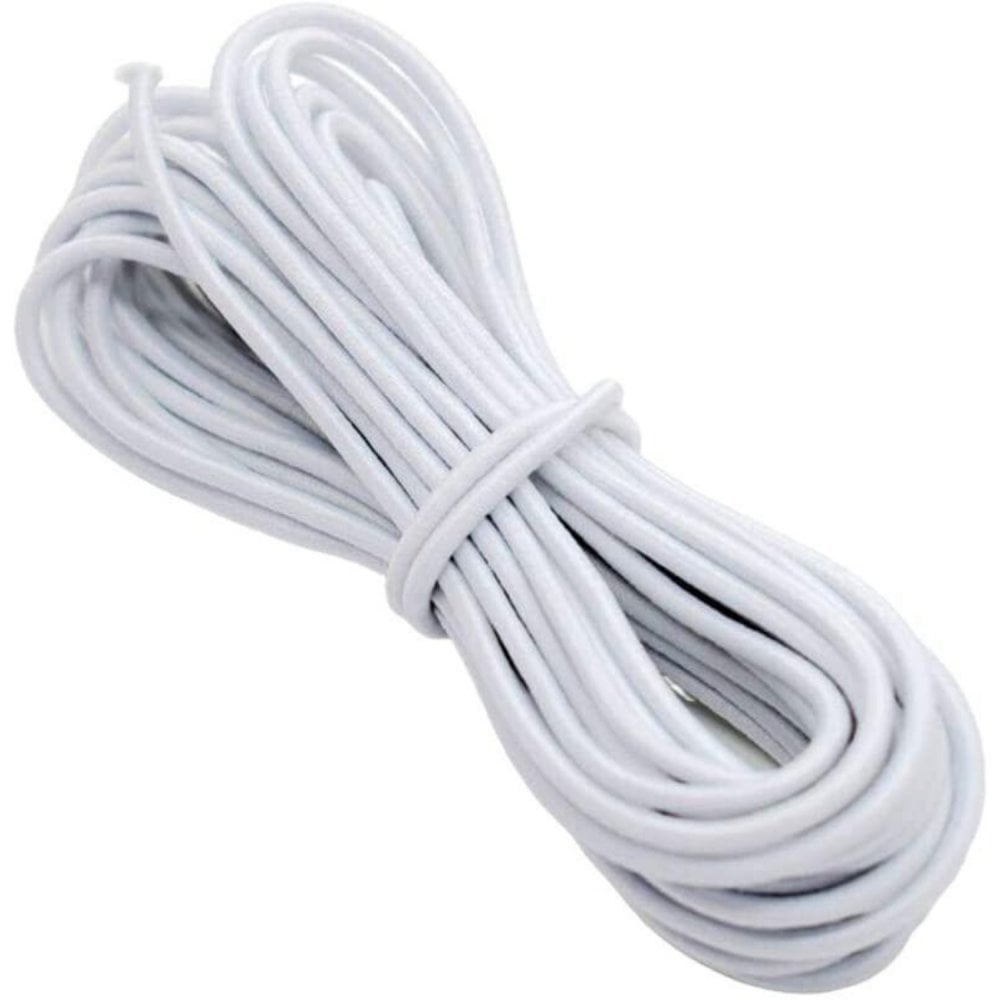 3mm Elastic Cord Round, white
