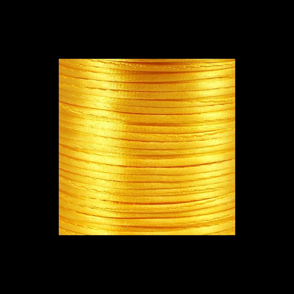 1mm Rattail Satin Cord, yellow