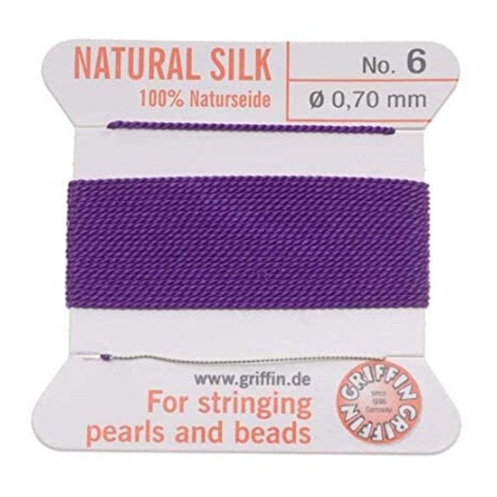 Griffin Silk Bead Cord, No 6 (0.7mm), amethyst