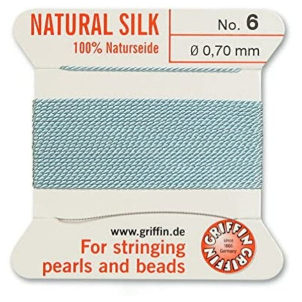 Griffin Silk Bead Cord, No 6 (0.7mm), turquoise