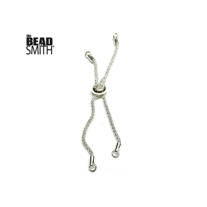 Donut Slider Clasp (Part Finished Bracelet Component), silver-plated