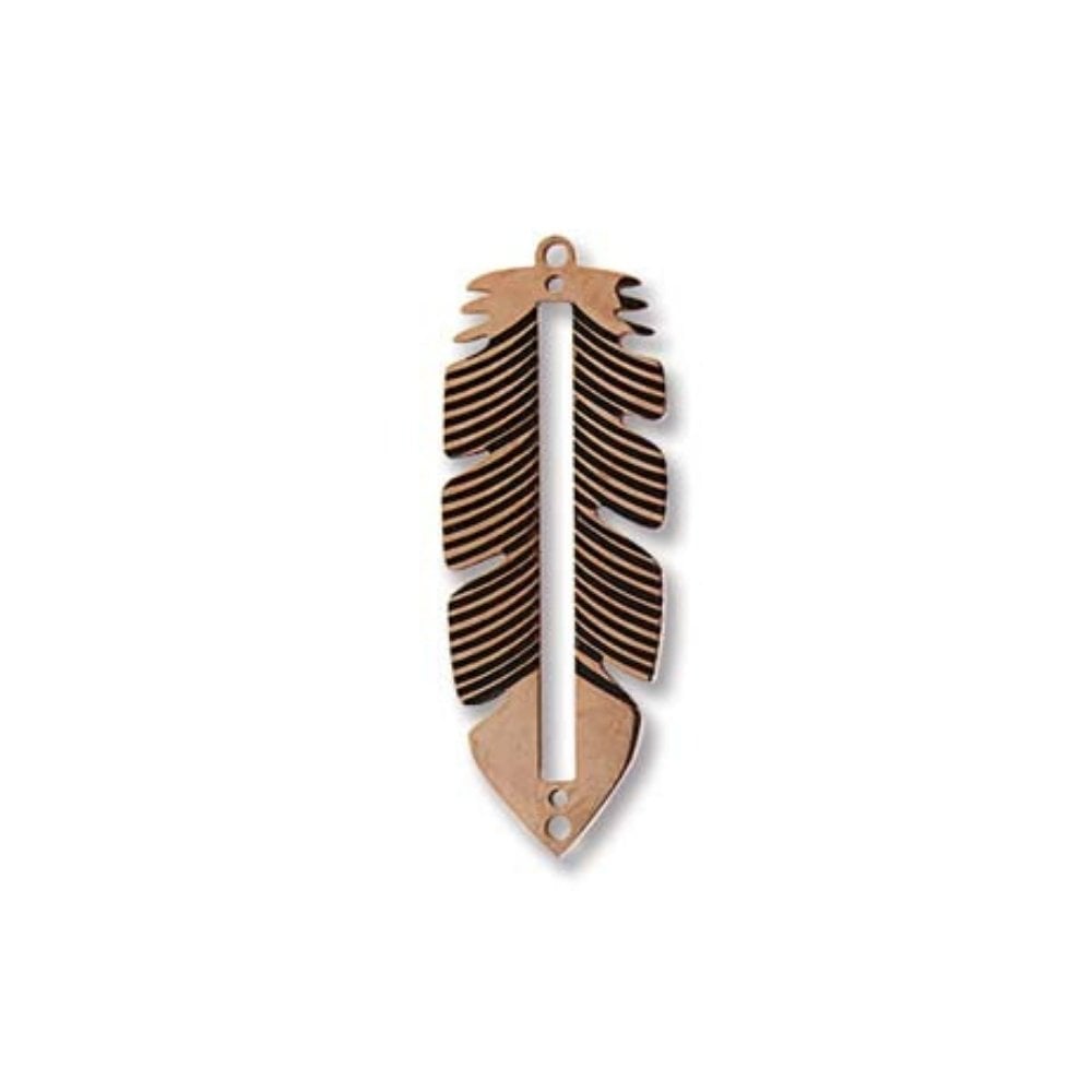31.8x11.75mm Centreline Feather Link, rose-gold-plated