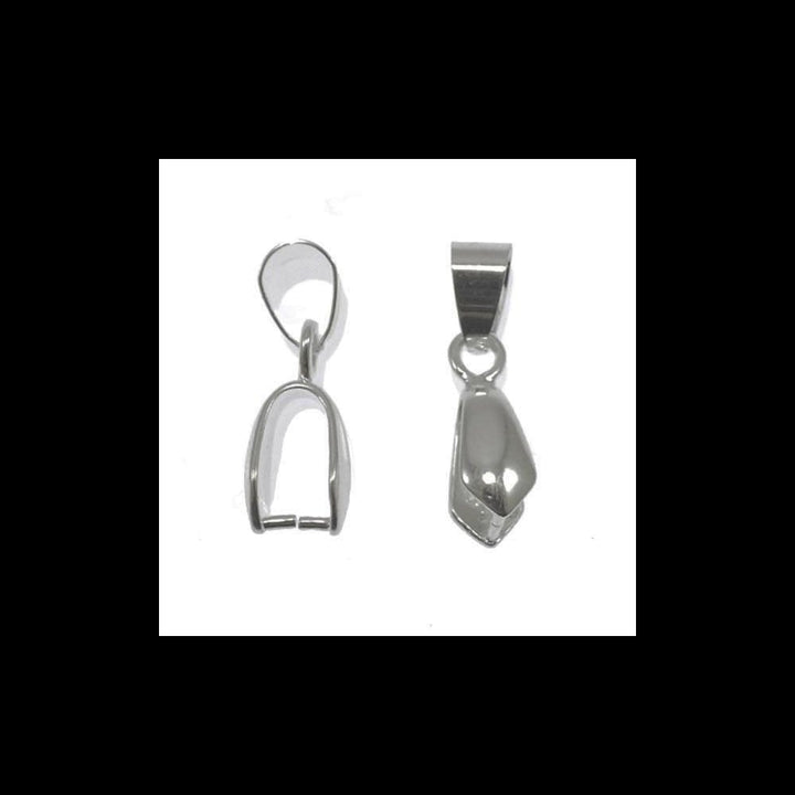 Pinch Bail Pendant & Loop 20x7mm, dark-silver-plated