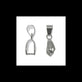 Pinch Bail Pendant & Loop 20x7mm, dark-silver-plated