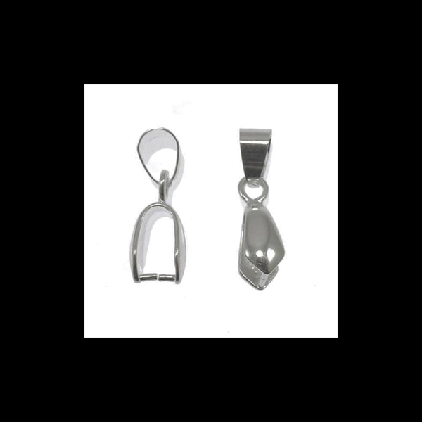 Pinch Bail Pendant & Loop 24x9mm, platinum-plated