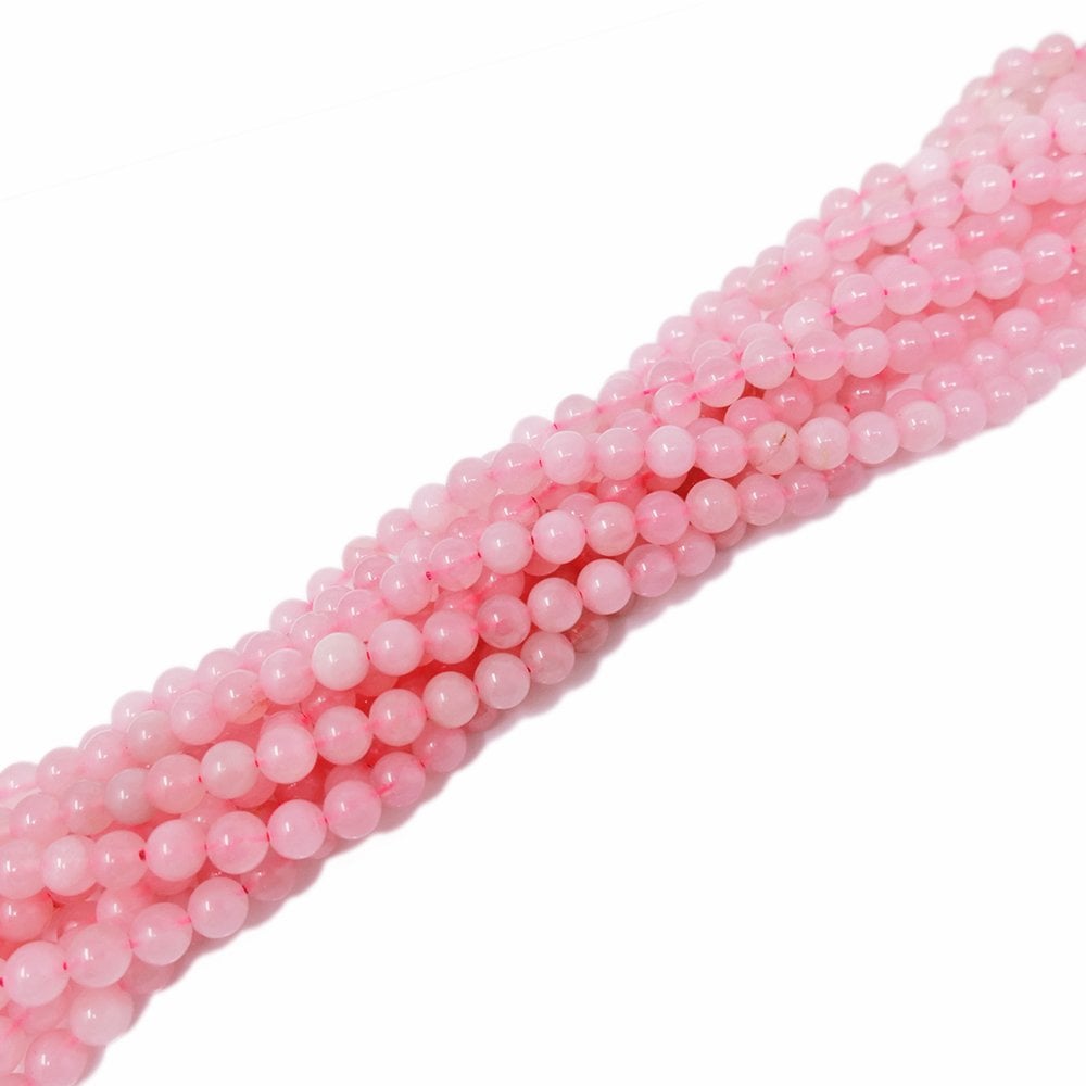 Rose Quartz Round Semi Precious Stones 4mm