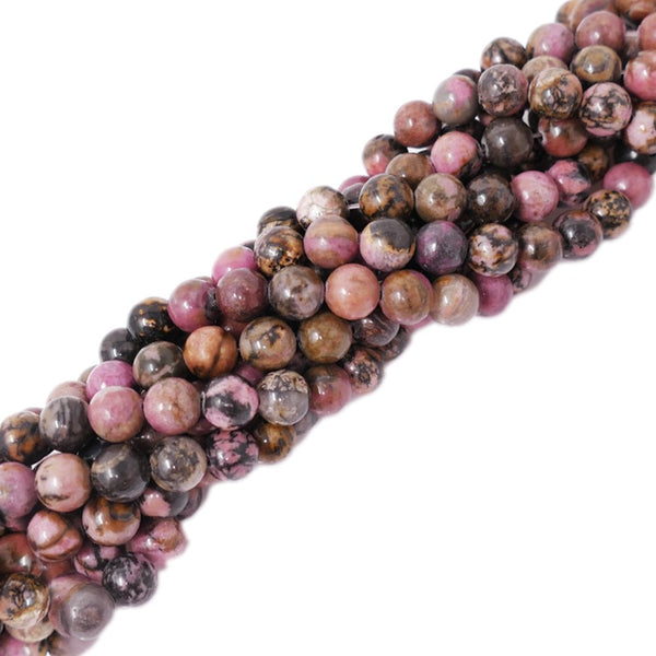 Rhodonite Round Semi Precious Stones 8mm