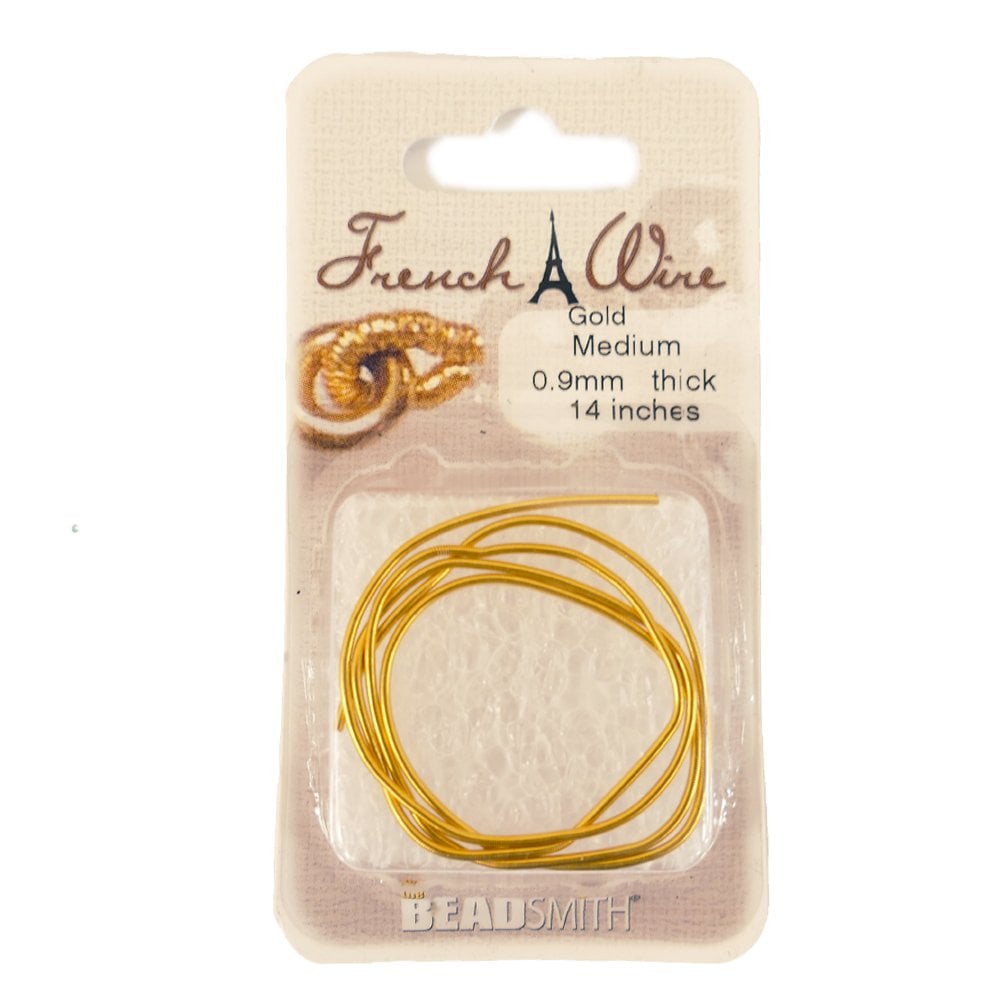 0.9mm / 35cm French Wire Gimp, medium, gold-plated