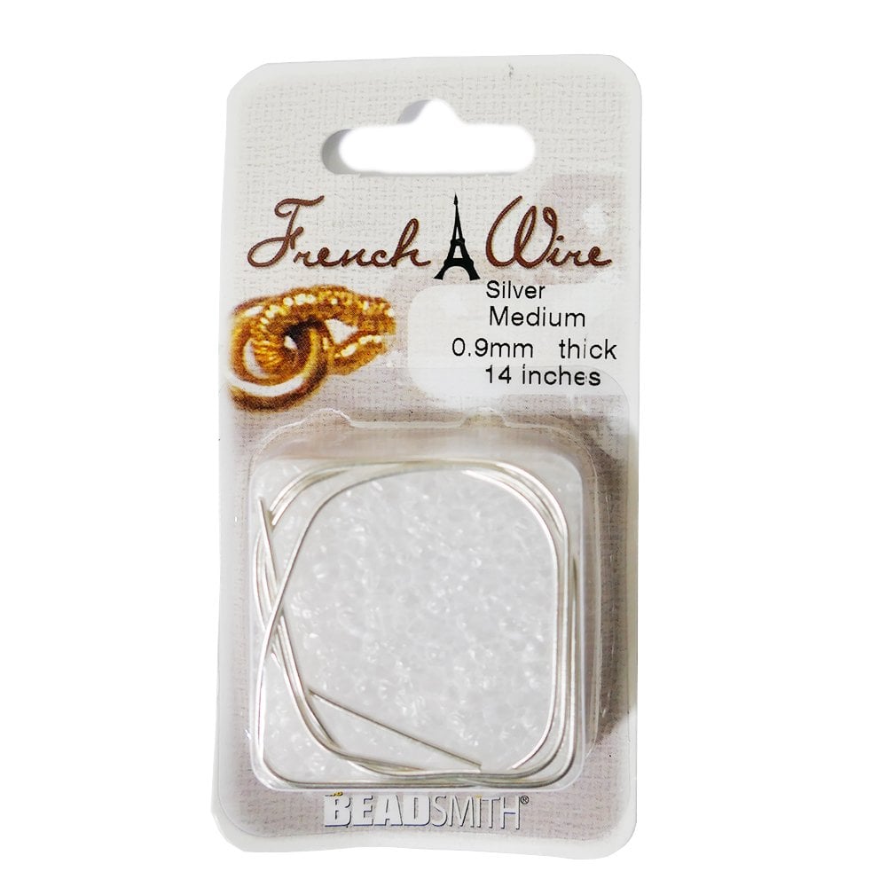 0.9mm / 35cm French Wire Gimp, medium, silver-plated