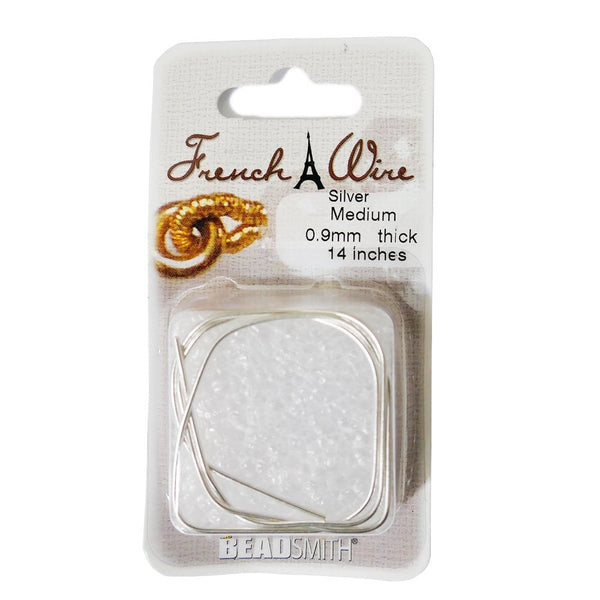 0.9mm / 35cm French Wire Gimp, medium, silver-plated