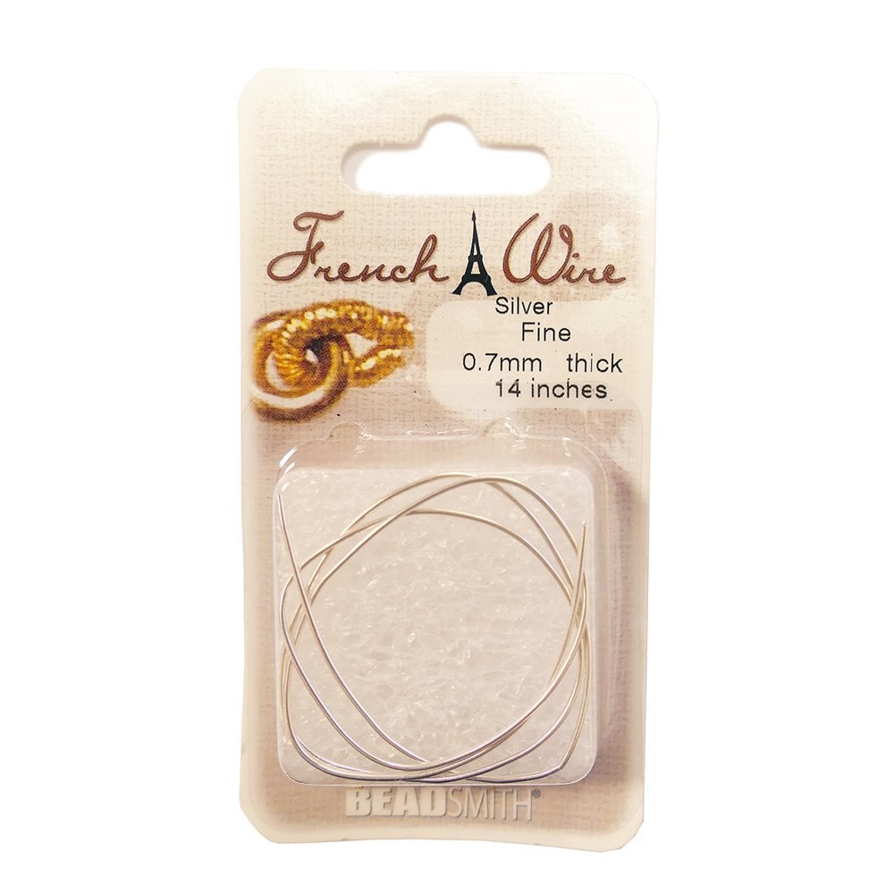 0.7mm / 35cm French Wire Gimp, fine, silver-plated