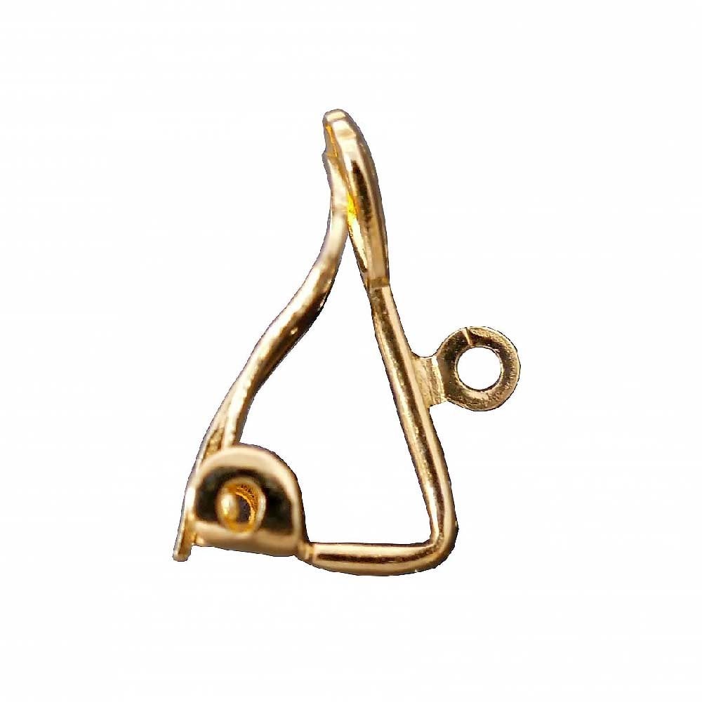 18mm Earclip Findings with Shell Design - Gold Plated - 2pcs