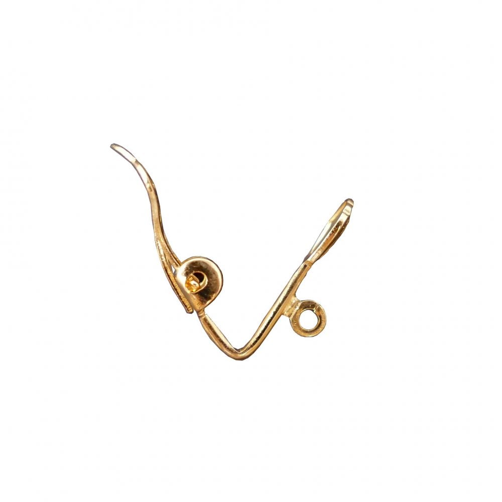 18mm Earclip Findings with Shell Design - Gold Plated - 2pcs