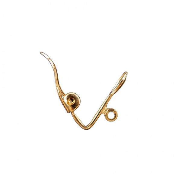 18mm Earclip Findings with Shell Design - Gold Plated - 2pcs