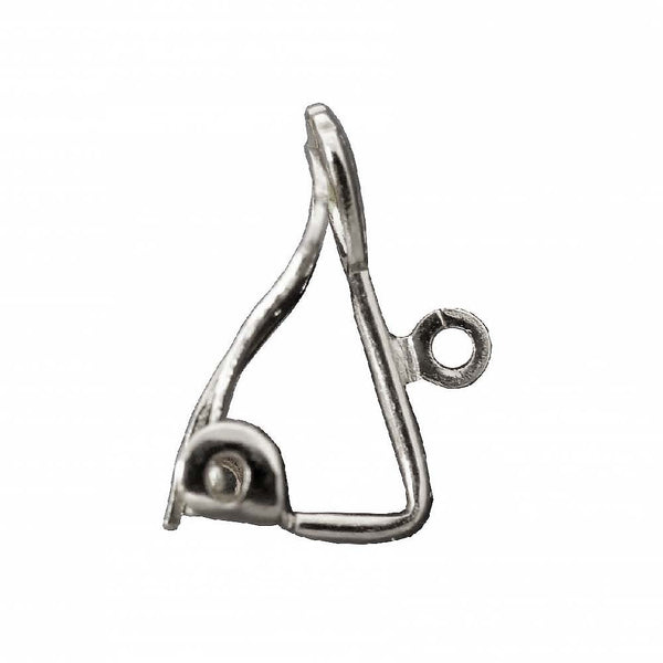 18mm Earclip Findings with Shell Design, silver-plated