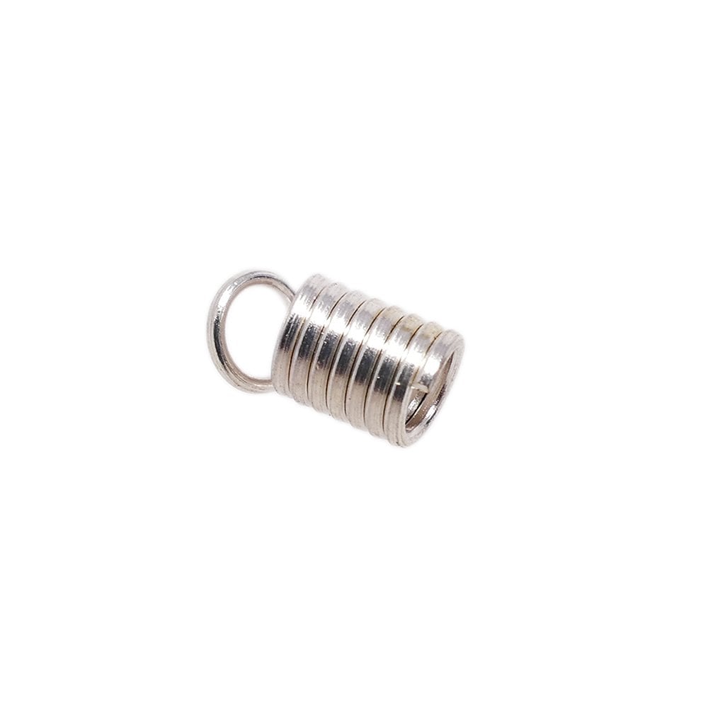 Medium Coil Necklace End, silver-plated