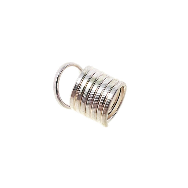 Wide Coil Necklace End, silver-plated