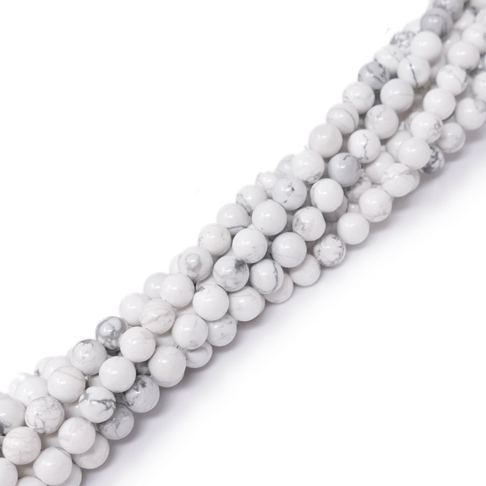 Howlite White Round Semi Precious Stones 8mm