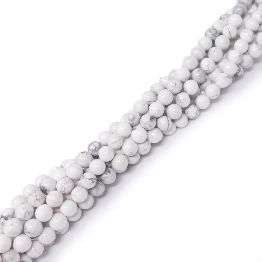 Howlite White Round Semi Precious Stones 6mm