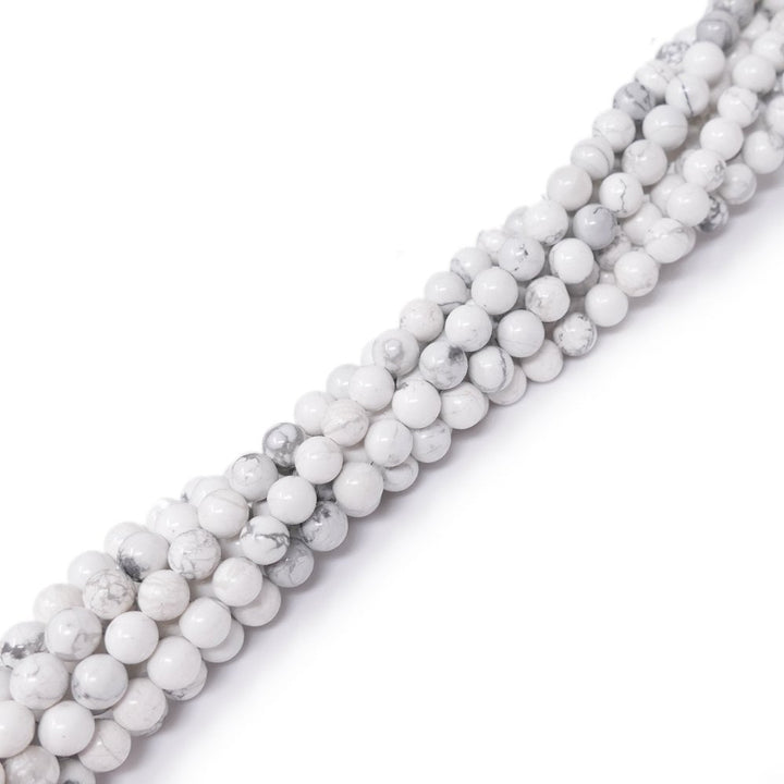 Howlite White Round Semi Precious Stones 6mm