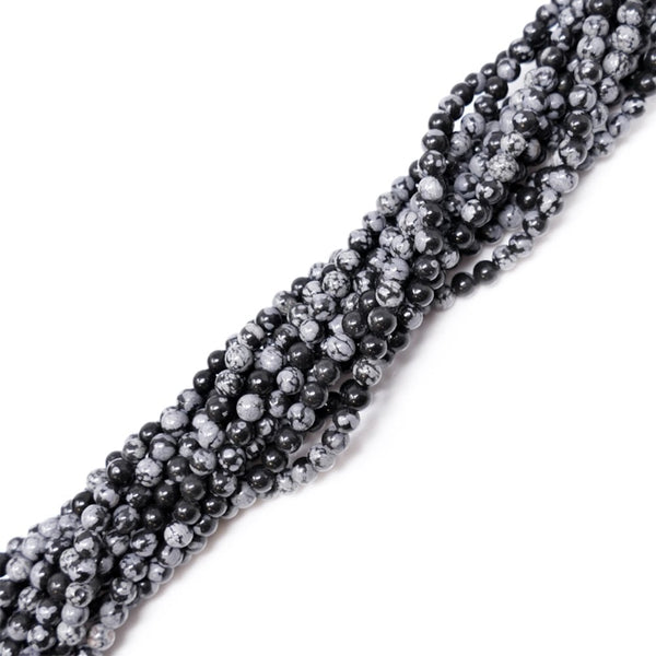 Snowflake Obsidian Semi Precious Stones 4mm
