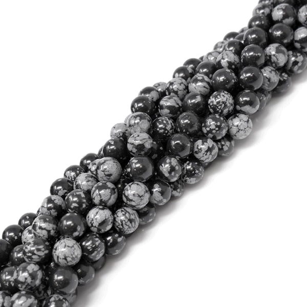 Snowflake Obsidian Semi Precious Stones 8mm