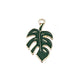29x17mm Enamel Leaf Charm, gold-plated