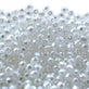 4mm Czech Faceted Round Glass Bead, crystal pearl snow