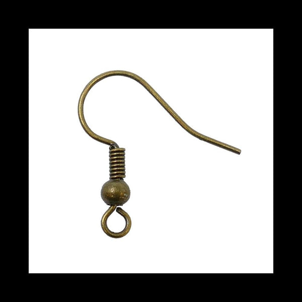 Fish Hook Earring/Earwire, antique-brass-plated
